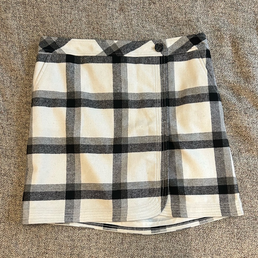 Loft Plaid Wool Blend Skirt